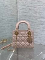 DIOR 25S MINI LADY DIOR BAG 17 IN PINK CALFSKIN CHARM CRYSTAL EMBELLISHMENTS - Image 16