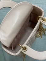 DIOR 25S MINI LADY DIOR BAG 17 IN PINK CALFSKIN CHARM CRYSTAL EMBELLISHMENTS - Image 14