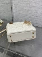 DIOR 25S MINI LADY DIOR BAG 17 IN IVORY CALFSKIN CHARM CRYSTAL EMBELLISHMENTS - Image 17