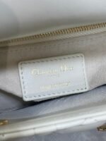 DIOR 25S MINI LADY DIOR BAG 17 IN IVORY CALFSKIN CHARM CRYSTAL EMBELLISHMENTS - Image 9
