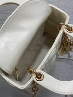 DIOR 25S MINI LADY DIOR BAG 17 IN IVORY CALFSKIN CHARM CRYSTAL EMBELLISHMENTS - Image 5