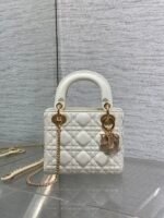 DIOR 25S MINI LADY DIOR BAG 17 IN IVORY CALFSKIN CHARM CRYSTAL EMBELLISHMENTS - Image 7