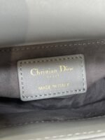 DIOR 25S MINI LADY DIOR BAG 17 IN DARK GRAY CALFSKIN CHARM CRYSTAL EMBELLISHMENTS - Image 9