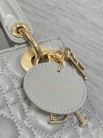 DIOR 25S MINI LADY DIOR BAG 17 IN DARK GRAY CALFSKIN CHARM CRYSTAL EMBELLISHMENTS - Image 15