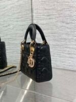 DIOR 25S MINI LADY DIOR BAG 17 IN BLACK CALFSKIN CHARM CRYSTAL EMBELLISHMENTS - Image 13
