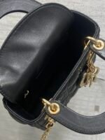 DIOR 25S MINI LADY DIOR BAG 17 IN BLACK CALFSKIN CHARM CRYSTAL EMBELLISHMENTS - Image 14