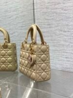 DIOR 25S LADY DIOR BAG 20 IN SAND BEIGE CALFSKIN CHARM PEARL EMBELLISHMENTS - Image 13