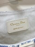 DIOR 25S MINI SOFT SADDLE BAG 19 IN BLUE DIOR OBLIQUE CHAMBRAY AND IVORY SMOOTH CALFSKIN - Image 18