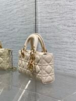 DIOR 25S SMALL LADY D-JOY 22 IN BEIGE LAMBSKIN GOLD HARDWARE - Image 3