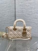DIOR 25S SMALL LADY D-JOY 22 IN BEIGE LAMBSKIN GOLD HARDWARE - Image 5