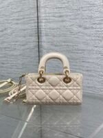 DIOR 25S MICRO LADY D-JOY 16 IN BEIGE LAMBSKIN GOLD HARDWARE - Image 2
