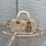 DIOR 25S MICRO LADY D-JOY 16 IN BEIGE LAMBSKIN GOLD HARDWARE - Image 10