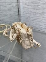 DIOR 25S MICRO LADY D-JOY 16 IN BEIGE LAMBSKIN GOLD HARDWARE - Image 4