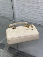 DIOR 25S MICRO LADY D-JOY 16 IN BEIGE LAMBSKIN GOLD HARDWRE - Image 8