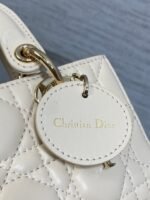 DIOR 25S MICRO LADY D-JOY 16 IN BEIGE LAMBSKIN GOLD HARDWARE - Image 7