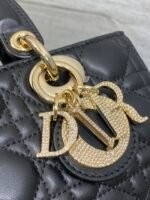 DIOR 25S SMALL LADY D‑JOY BAG 22 IN BLACK CALFSKIN GOLD HARDWRE - Image 13