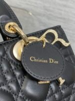 DIOR 25S SMALL LADY D‑JOY BAG 22 IN BLACK CALFSKIN GOLD HARDWRE - Image 16