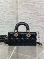 DIOR 25S SMALL LADY D‑JOY BAG 22 IN BLACK CALFSKIN GOLD HARDWRE - Image 3