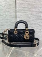 DIOR 25S SMALL LADY D‑JOY BAG 22 IN BLACK CALFSKIN GOLD HARDWRE - Image 11
