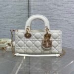 DIOR 25S SMALL LADY D‑JOY BAG 22 IN IVORY CALFSKIN GOLD HARDWRE - Image 10
