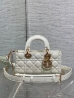 DIOR 25S SMALL LADY D‑JOY BAG 22 IN IVORY CALFSKIN GOLD HARDWRE - Image 2