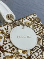 DIOR 25S SMALL LADY - JOY BAG 26 IN LATTE CANNAGE CALFSKIN WITH SPARKLING - Image 13