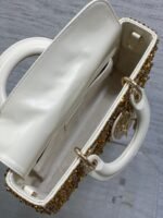 DIOR 25S SMALL LADY - JOY BAG 26 IN LATTE CANNAGE CALFSKIN WITH SPARKLING - Image 14