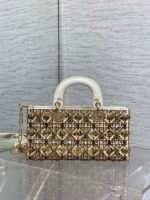 DIOR 25S SMALL LADY - JOY BAG 26 IN LATTE CANNAGE CALFSKIN WITH SPARKLING - Image 11