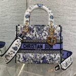 DIOR 25S SMALL LADY D-LITE BAG 24 IN PURPLE DIOR NIGHT OF DREAMS EMBROIDERY - Image 10