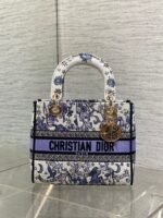 DIOR 25S SMALL LADY D-LITE BAG 24 IN PURPLE DIOR NIGHT OF DREAMS EMBROIDERY - Image 14