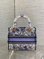 DIOR 25S SMALL LADY D-LITE BAG 24 IN PURPLE DIOR NIGHT OF DREAMS EMBROIDERY - Image 2