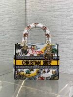 DIOR 25S SMALL LADY D-LITE BAG 24 IN YELLOW CANVAS DIOR CANNES - Image 5