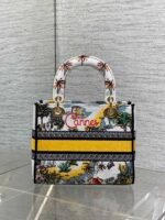 DIOR 25S SMALL LADY D-LITE BAG 24 IN YELLOW CANVAS DIOR CANNES - Image 2