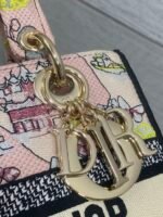 DIOR 25S SMALL LADY D-LITE BAG 24 IN PINK CANVAS DIOR BUTTERFLY - Image 13
