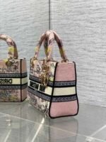 DIOR 25S SMALL LADY D-LITE BAG 24 IN PINK CANVAS DIOR BUTTERFLY - Image 15