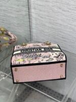 DIOR 25S SMALL LADY D-LITE BAG 24 IN PINK CANVAS DIOR BUTTERFLY - Image 8