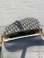 DIOR 25S MEDIUM SOFT SADDLE BAG 25 IN BLUE DIOR OBLIQUE JACQUARD AND SMOOTH CALFSKIN - Image 5