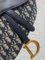 DIOR 25S MINI SOFT SADDLE BAG 19 IN BLUE DIOR OBLIQUE JACQUARD AND SMOOTH CALFSKIN - Image 15