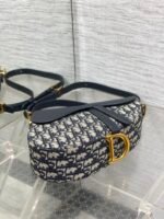 DIOR 25S MINI SOFT SADDLE BAG 19 IN BLUE DIOR OBLIQUE JACQUARD AND SMOOTH CALFSKIN - Image 13