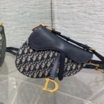 DIOR 25S MINI SOFT SADDLE BAG 19 IN BLUE DIOR OBLIQUE JACQUARD AND SMOOTH CALFSKIN - Image 10
