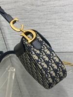 DIOR 25S MINI SOFT SADDLE BAG 19 IN BLUE DIOR OBLIQUE JACQUARD AND SMOOTH CALFSKIN - Image 17