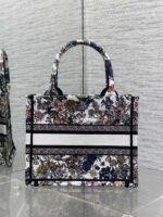 DIOR 25S LUCKY SMALL DIOR BOOK TOTE 26 IN MULTICOLOR DIOR FLOWERS CALENDAR ALLOVER EMBROIDERY - Image 2