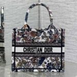 DIOR 25S LUCKY SMALL DIOR BOOK TOTE 26 IN MULTICOLOR DIOR FLOWERS CALENDAR ALLOVER EMBROIDERY - Image 10
