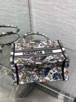 DIOR 25S LUCKY SMALL DIOR BOOK TOTE 26 IN MULTICOLOR DIOR FLOWERS CALENDAR ALLOVER EMBROIDERY - Image 17