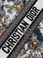 DIOR 25S LUCKY LARGE DIOR BOOK TOTE 42 IN MULTICOLOR DIOR FLOWERS CALENDAR ALLOVER EMBROIDERY - Image 12