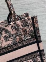 DIOR 25S LUCKY SMALL DIOR BOOK TOTE 26 IN PINK MULTICOLOR DIOR FLOWERS CALENDAR ALLOVER EMBROIDERY - Image 15