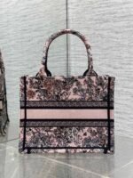 DIOR 25S LUCKY SMALL DIOR BOOK TOTE 26 IN PINK MULTICOLOR DIOR FLOWERS CALENDAR ALLOVER EMBROIDERY - Image 11