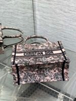 DIOR 25S LUCKY SMALL DIOR BOOK TOTE 26 IN PINK MULTICOLOR DIOR FLOWERS CALENDAR ALLOVER EMBROIDERY - Image 8