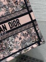DIOR 25S LUCKY SMALL DIOR BOOK TOTE 26 IN PINK MULTICOLOR DIOR FLOWERS CALENDAR ALLOVER EMBROIDERY - Image 7