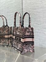 DIOR 25S LUCKY SMALL DIOR BOOK TOTE 26 IN PINK MULTICOLOR DIOR FLOWERS CALENDAR ALLOVER EMBROIDERY - Image 13